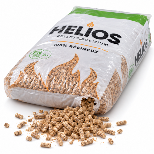 Pelety HELIOS ENplus A1 / DINplus – paleta 975 kg (65 × 15 kg)