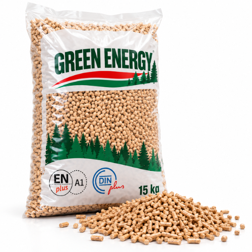 Pelety Green Energy – směs jehličnatého a listnatého dřeva, paleta 975 kg