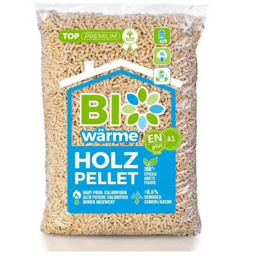 Pelety Bio Wärme z bílého smrku – paleta 990 kg (66 × 15 kg)