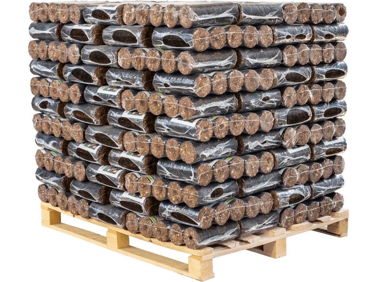 Brikety z kůry BIOMAC Extralong – paleta 1 000 kg (100 × 10 kg)