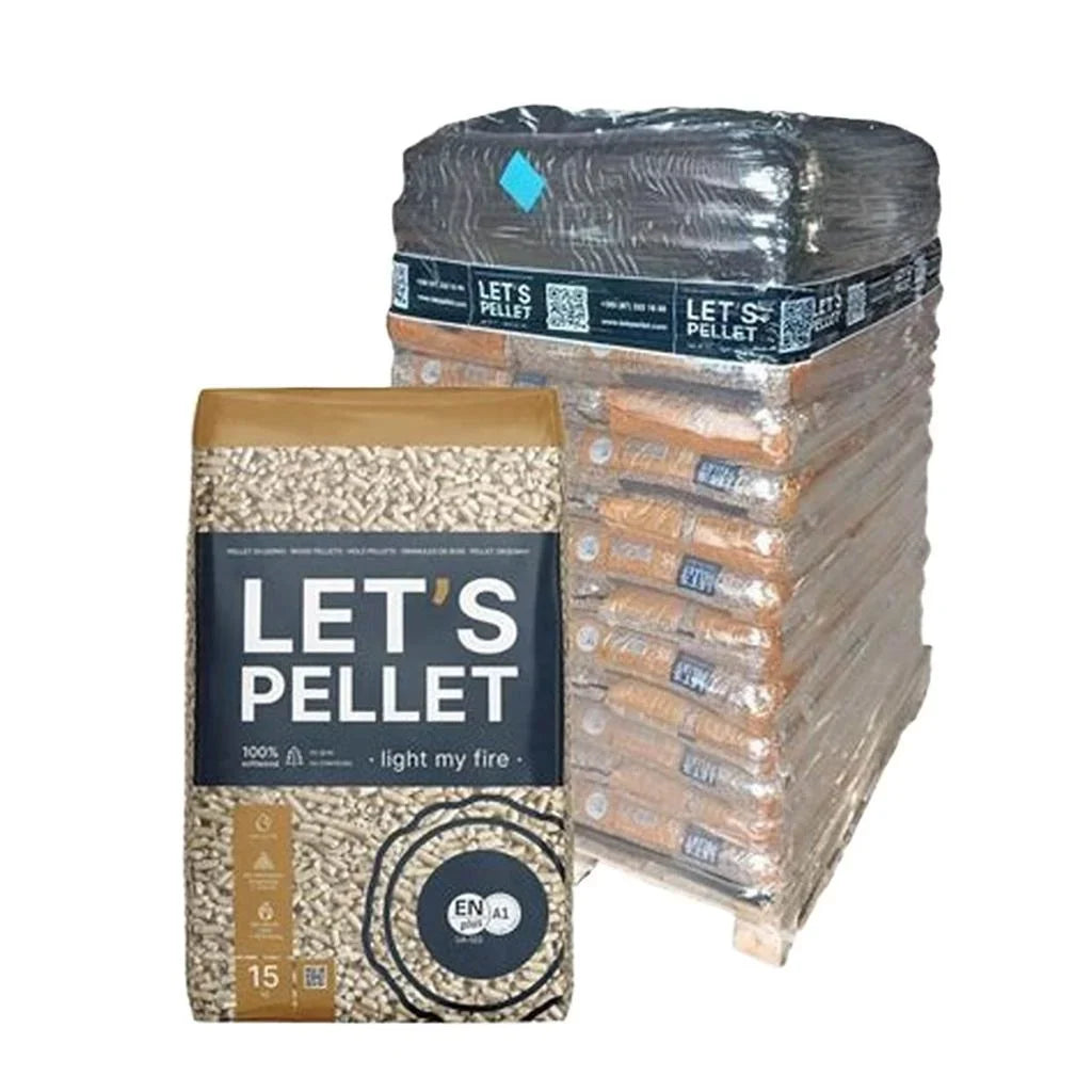 Pelety LETS PELLET Blue ENplus A1 6 mm – paleta 975 kg (65 × 15 kg)
